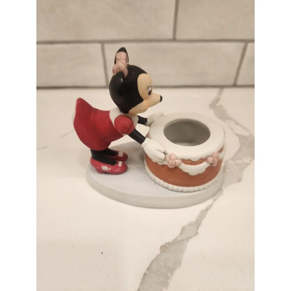 Disney GiftWare Minnie Mouse Birthday Cake Votive Candle Holder Figurine Ceramic